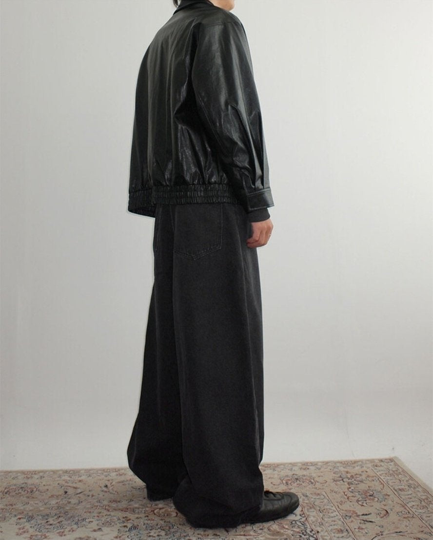 Soft Faux Leather Work Blouson