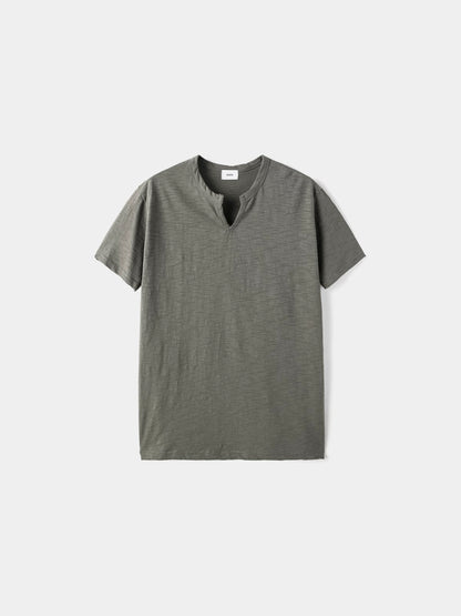 Rough Slub Skip Neck Tee