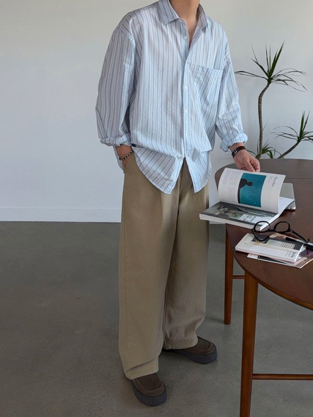 Rough Stripe Oversized Shirt