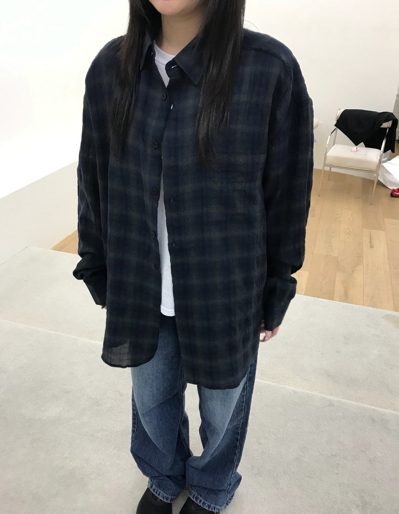 Pigment-Washed Nylon Shirt Jacket