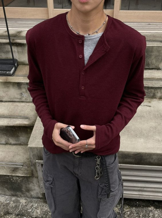 Layered Henryneck T-shirt