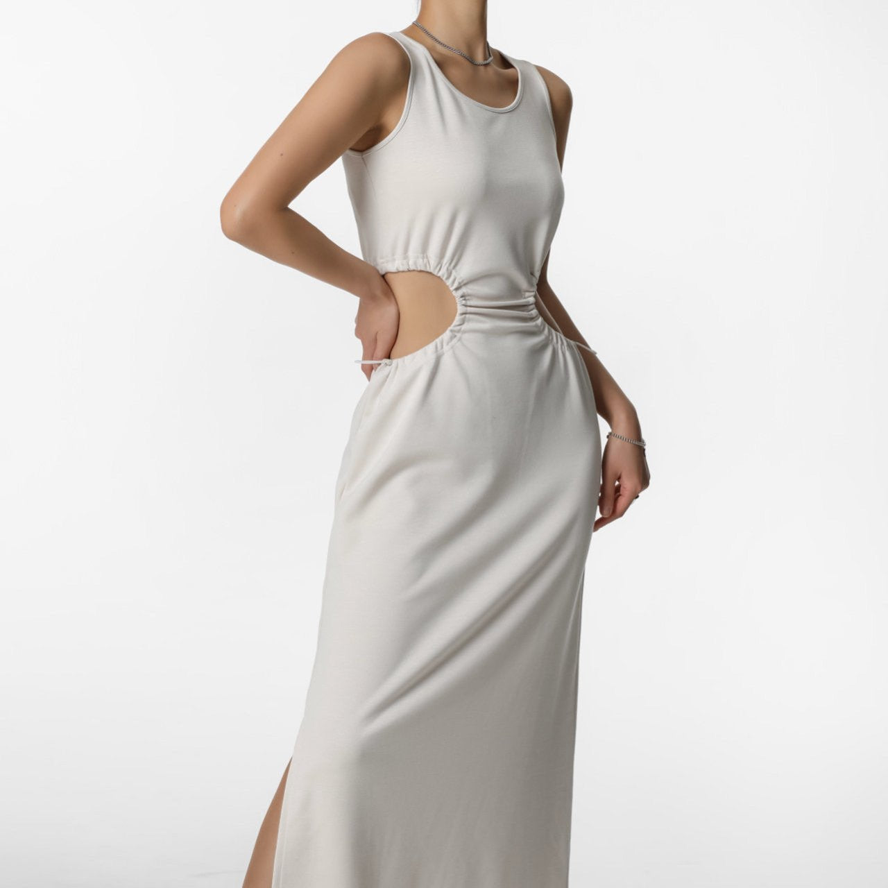 [PAPERMOON] SS/Cut-Out Jersey Maxi Sleeveless Dress
