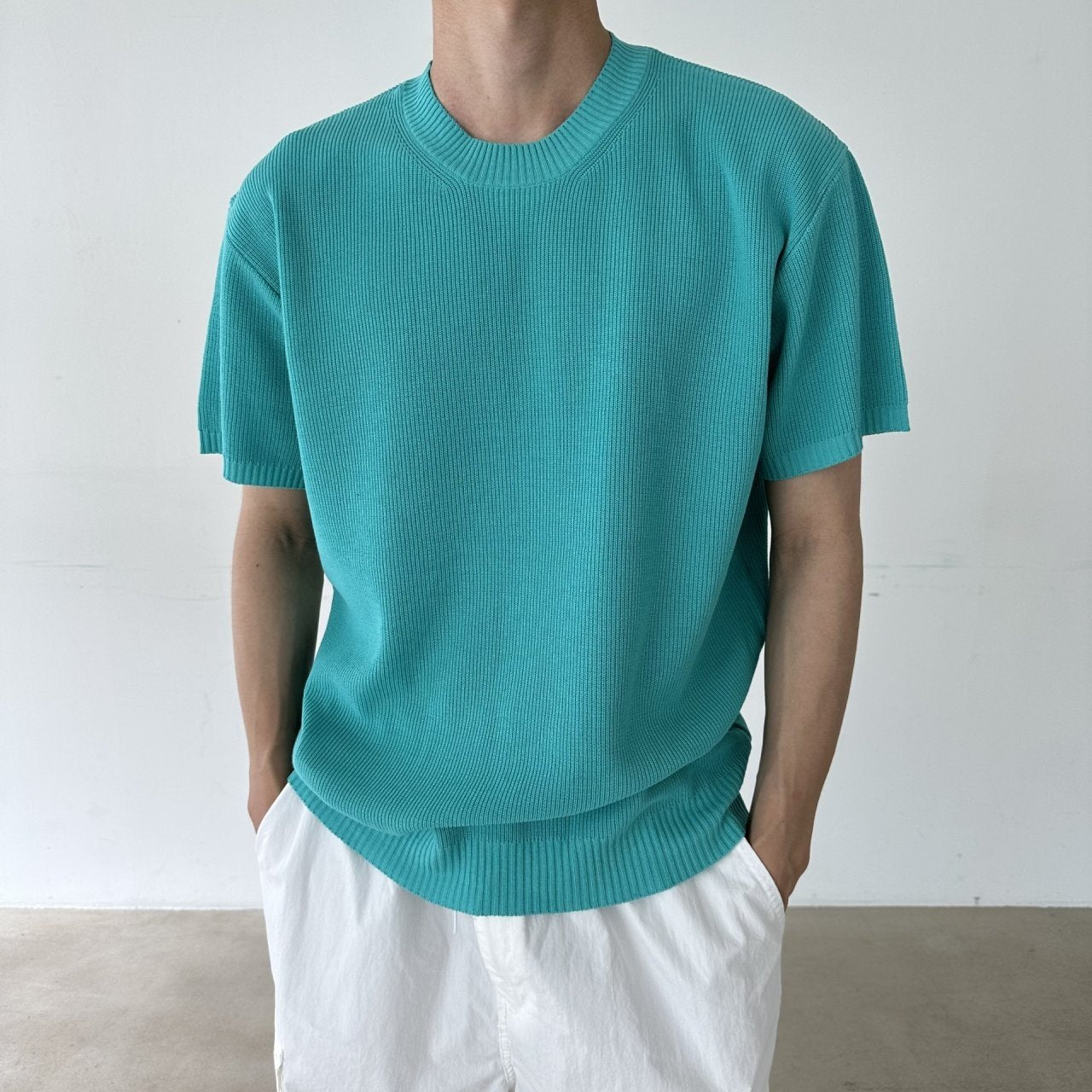 Hacci Half Sleeve Round Knit
