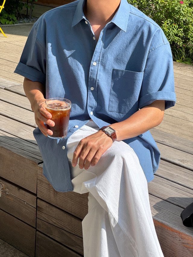 Pigment-Washed Nylon Shirt Jacket