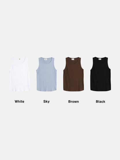 RIBBED COTTON TANK TOP