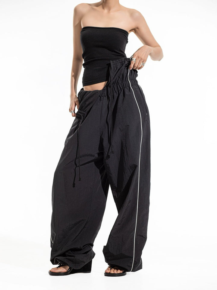 【PAPERMOON ペーパームーン】AW / Folding Detail Nylon Trimming Track Trousers