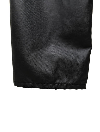 PAPERMOON Oversized Black Coated Denim Jeans
