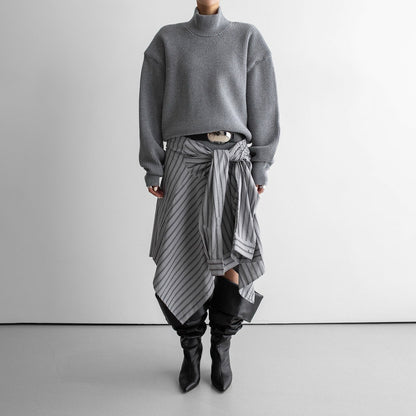 PAPERMOON Oversized Striped Pattern Pocket Button Down Shirt