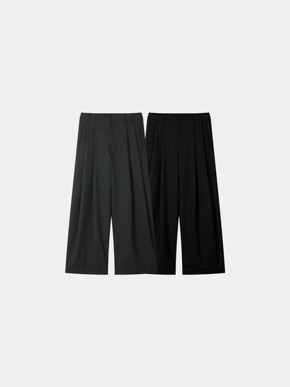 Steady Stripe Wide Pintuck Balloon Slacks