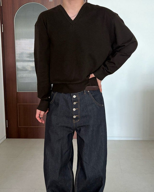 Trout Sewing V-Neck Knit