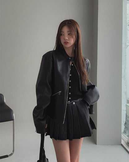 Lace Leather Jacket
