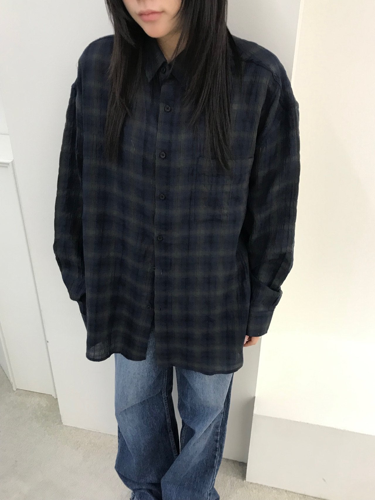 Pigment-Washed Nylon Shirt Jacket