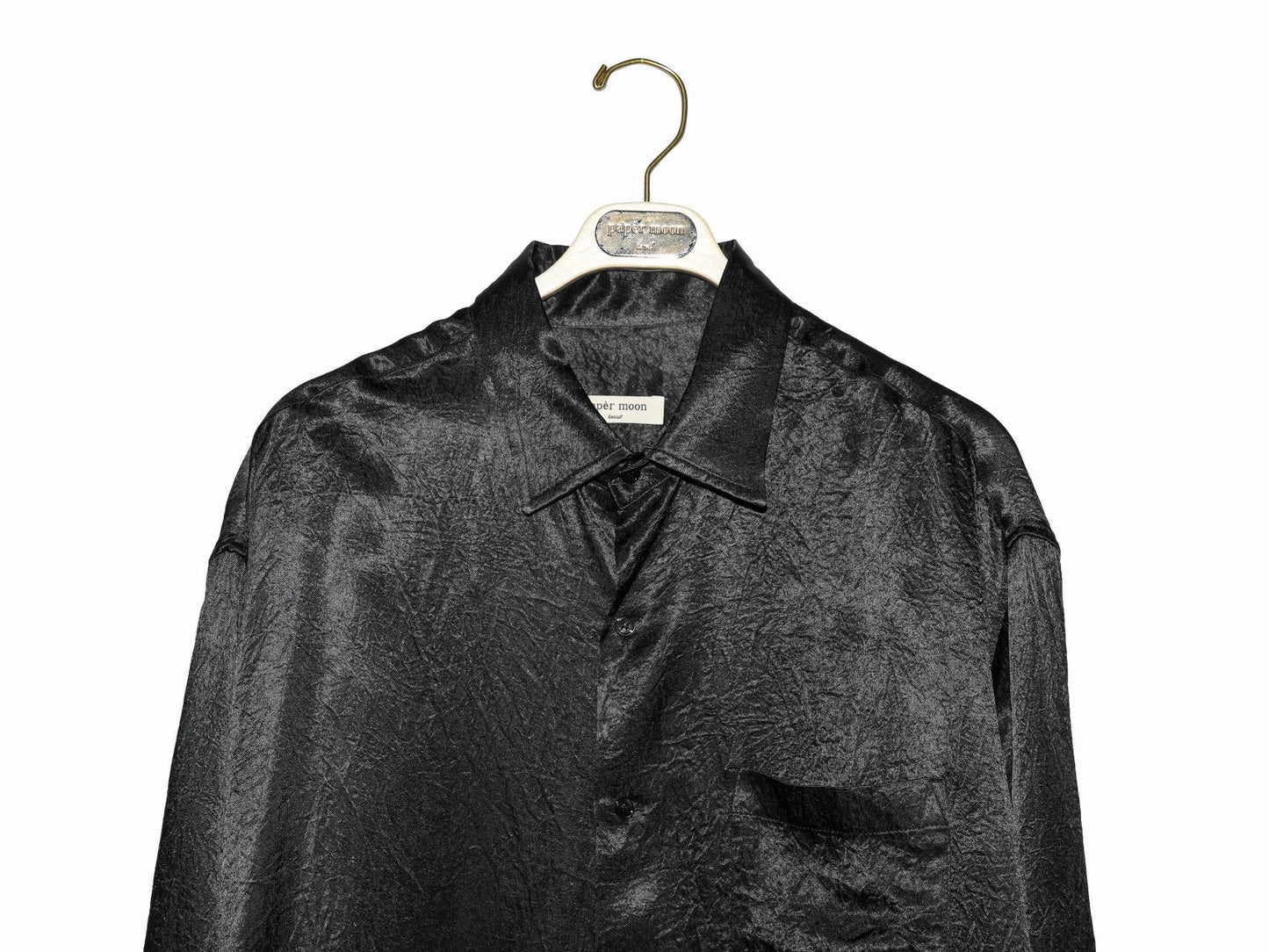 【PAPERMOON 페이퍼 문】SS / Oversized Wrinkle Silky Button Down Shirt