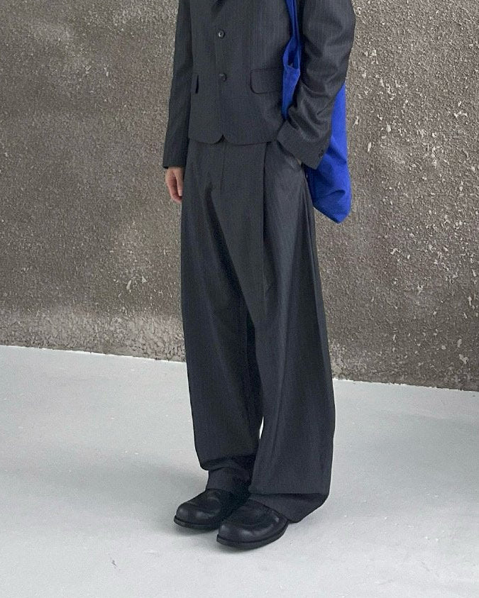 Zegna Curved Wide Slacks
