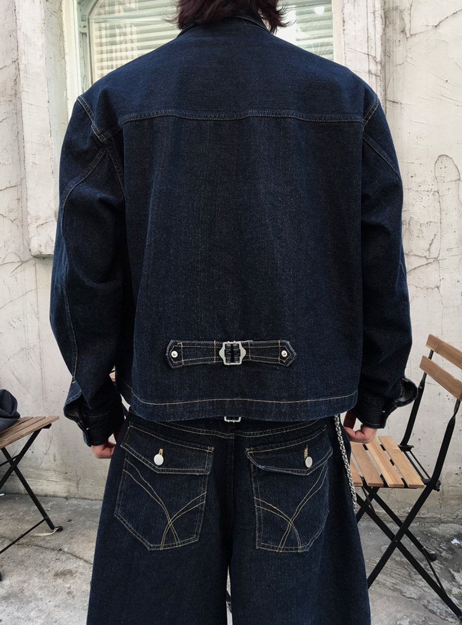 Broad Stripe Denim Set-up
