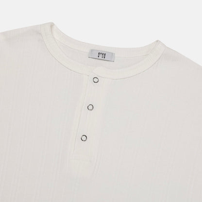 Ribbed Henley Long Sleeve Tee