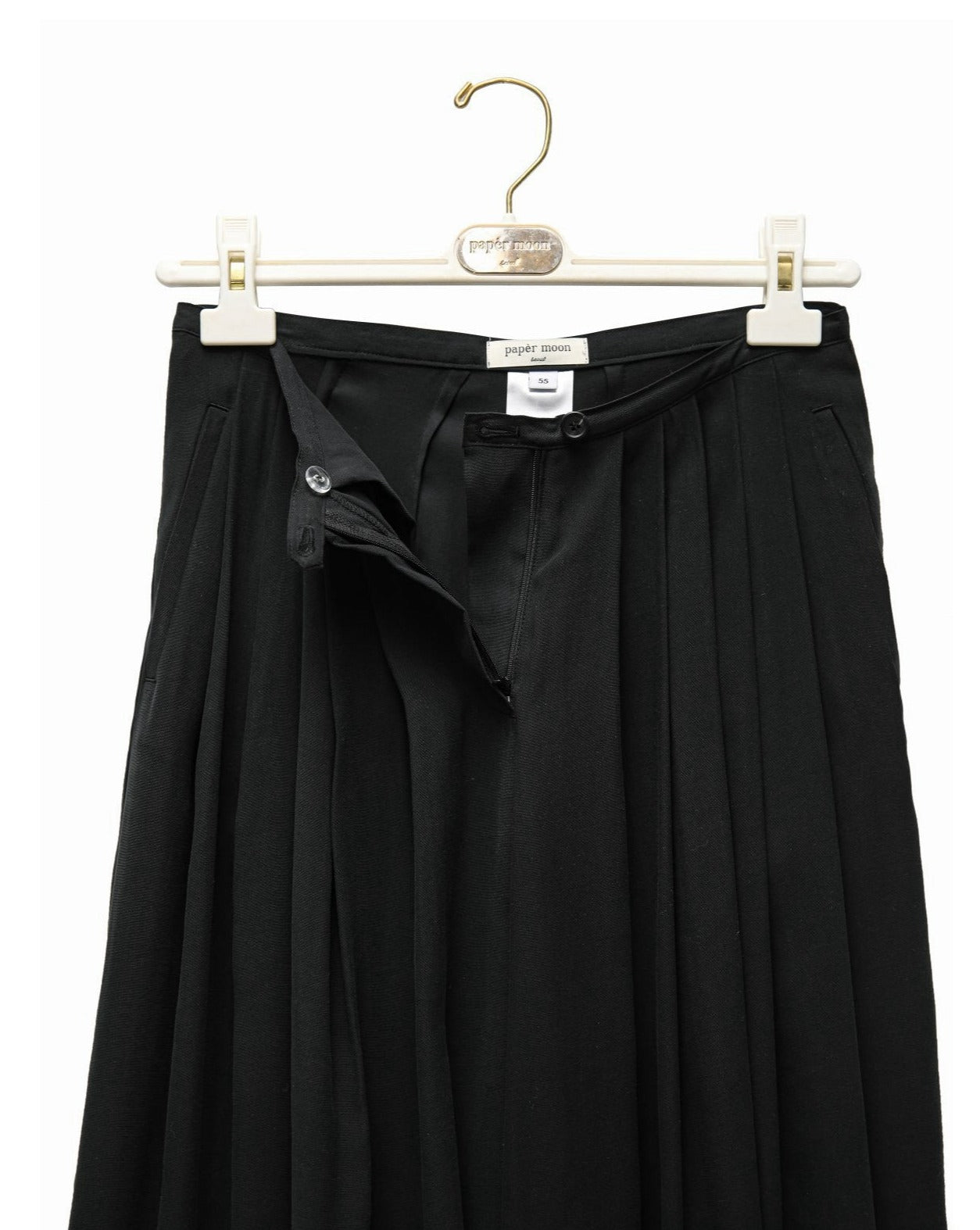 【PAPERMOON 페이퍼 문】SS / Bamboo Pleated Pin - Tuck Wide Trousers