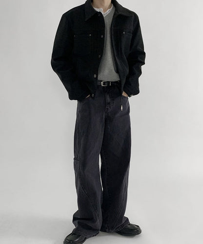 Moss Rivet Leather Trucker Jacket