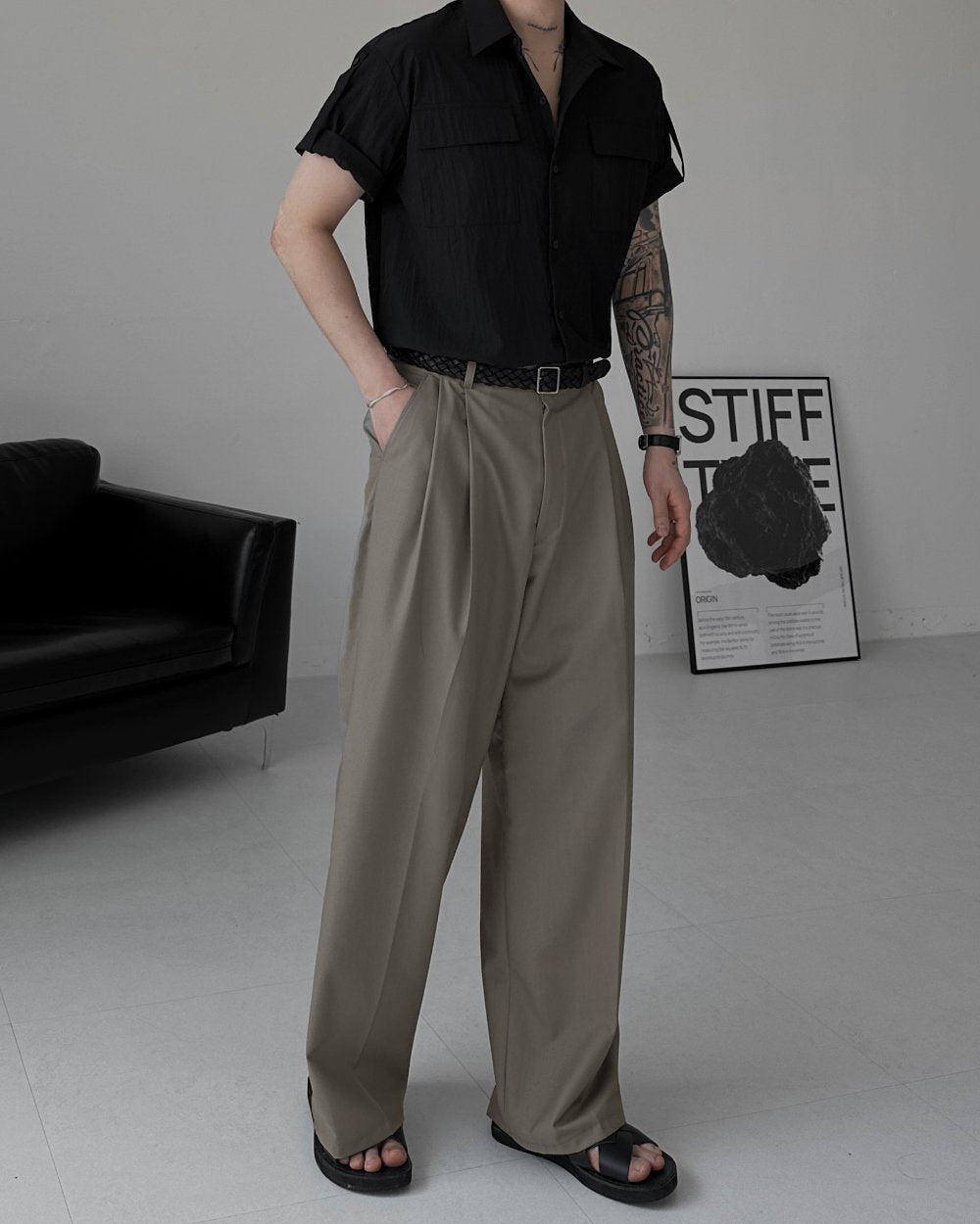 Two-Tuck Balloon Wide Slacks