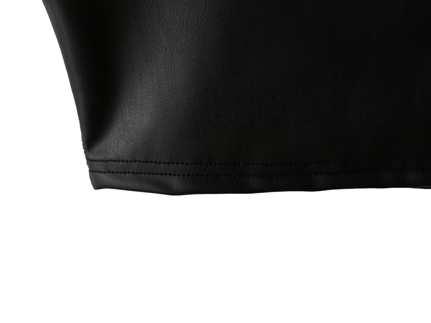 [PAPERMOON] SS / Vegan Leather Cropped Sleeveless Tank Top