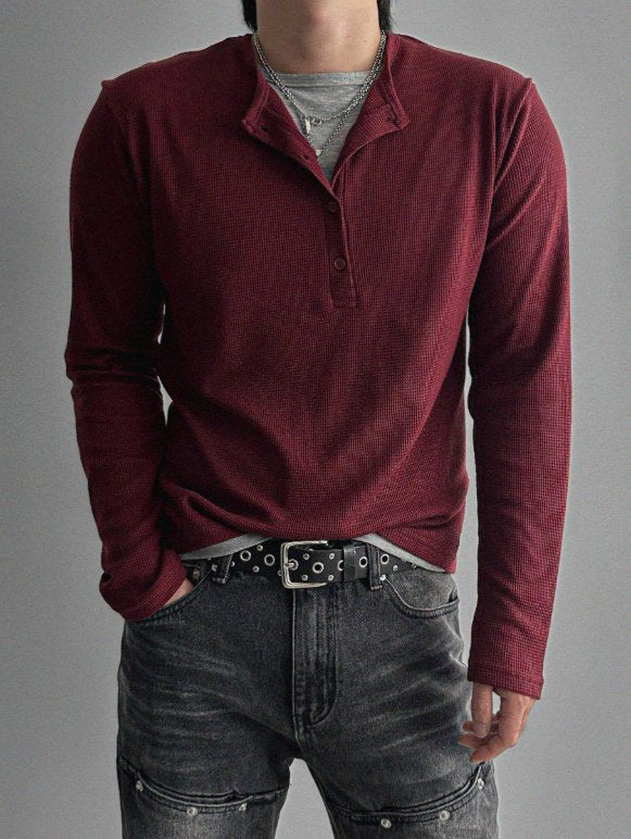 Layered Henry neck T-shirt – WooStore