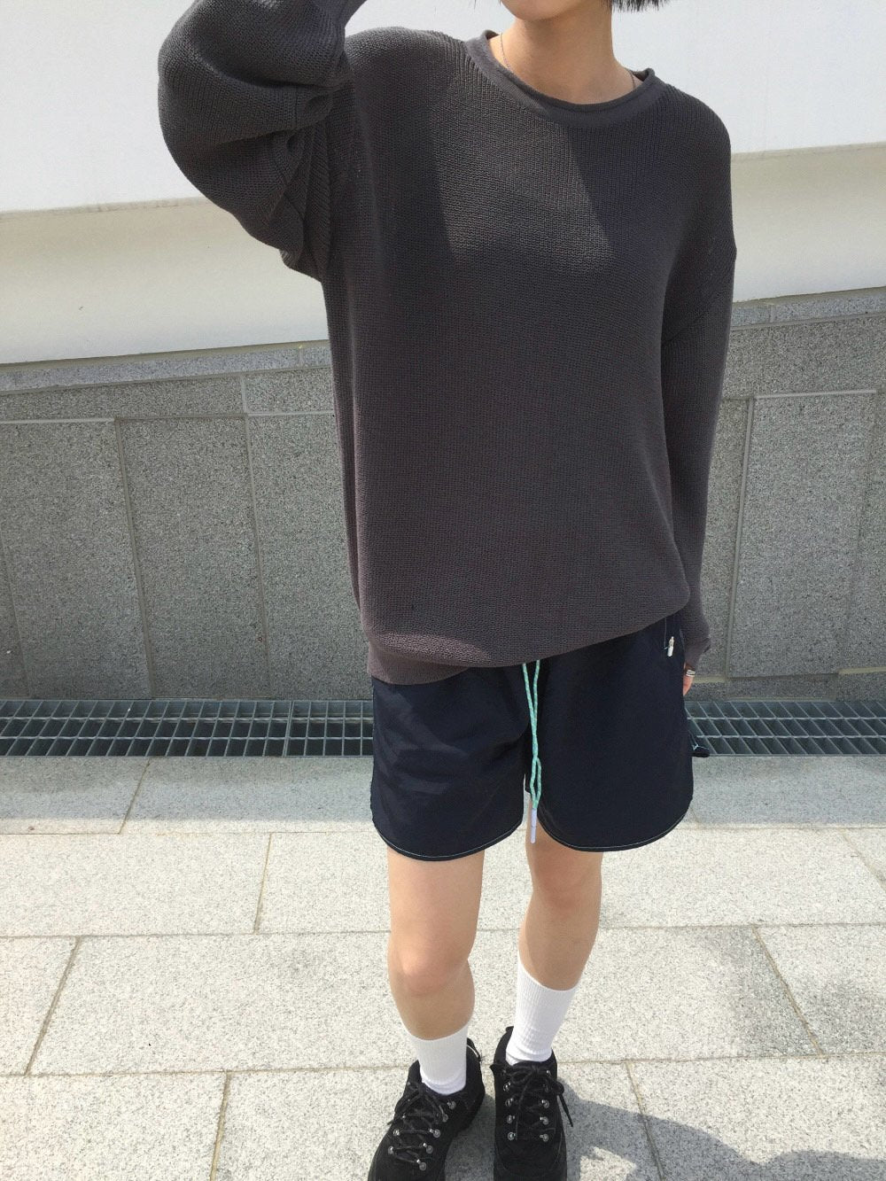 Pigment-Washed Nylon Shirt Jacket