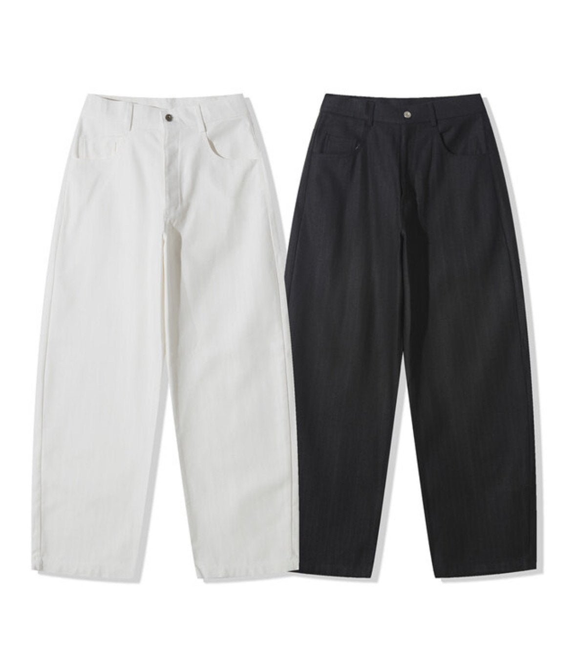 Balloon Stripe Tapered Denim Pants