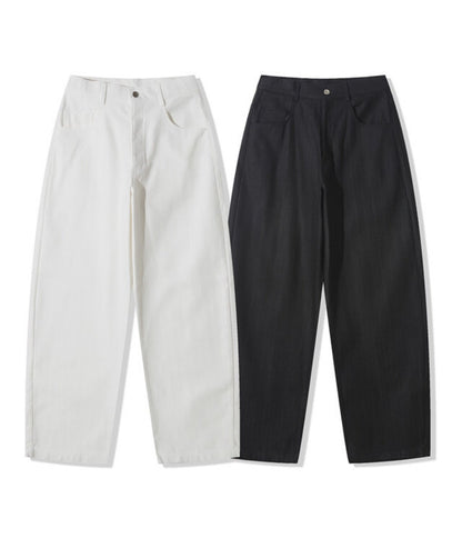 Balloon Stripe Tapered Denim Pants
