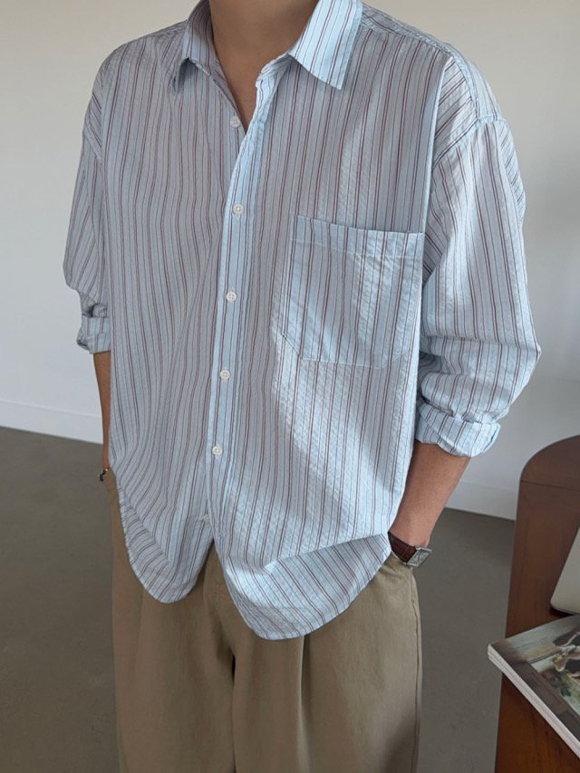 Rough Stripe Oversized Shirt