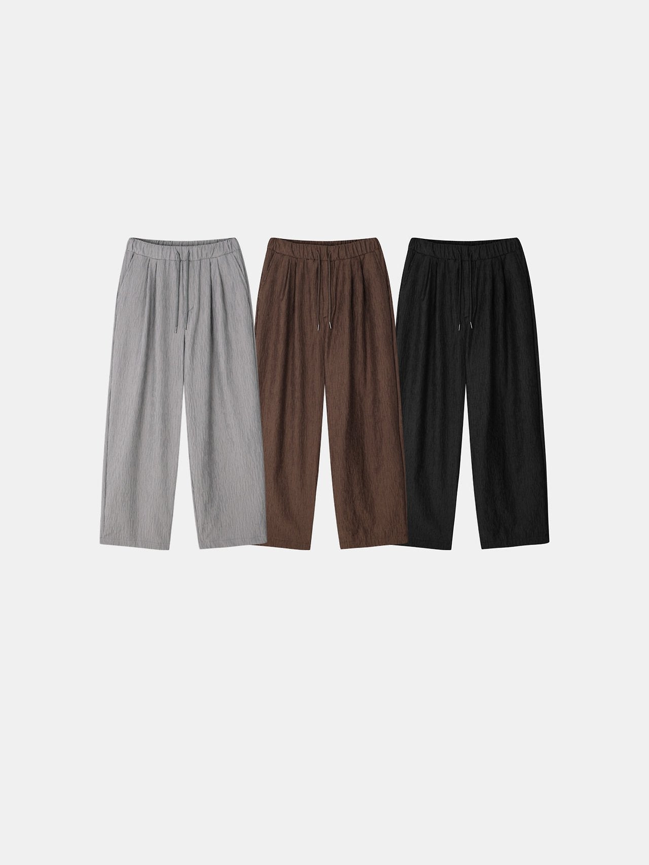 Crinkle Texture Wide Pants
