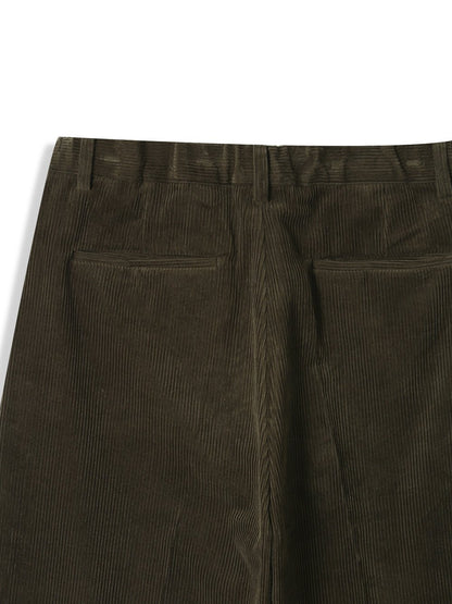 Heavy Corduroy Wide-Tuck Pants