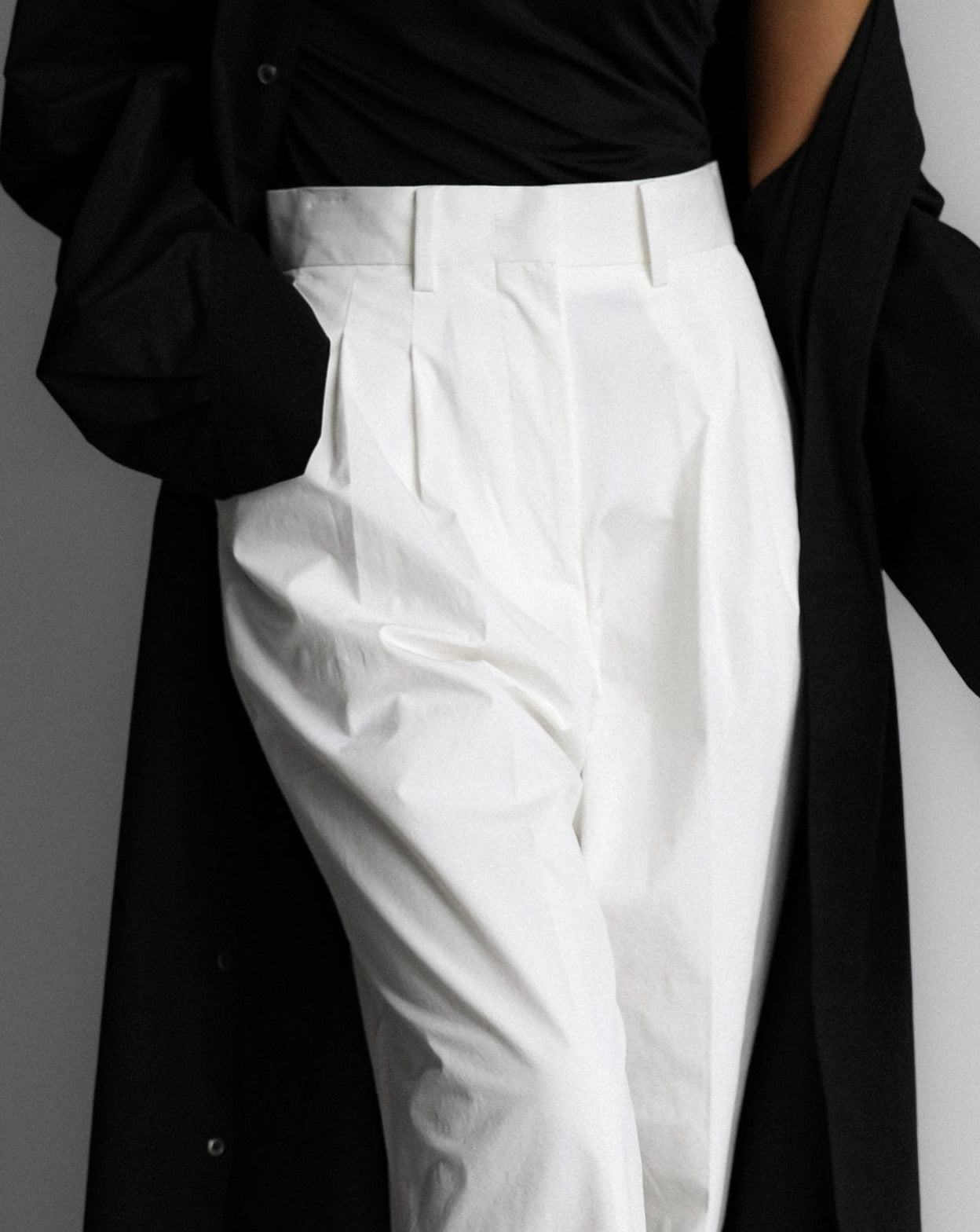 [PAPERMOON] SS / Cotton Two Pin-Tuck Wide Trousers