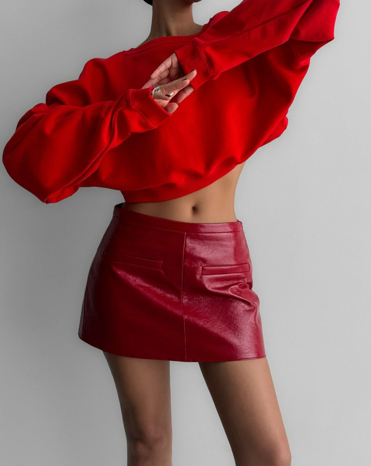 【PAPERMOON ペーパームーン】SS / Crinkle Patent Vegan Leather Mini Skirt