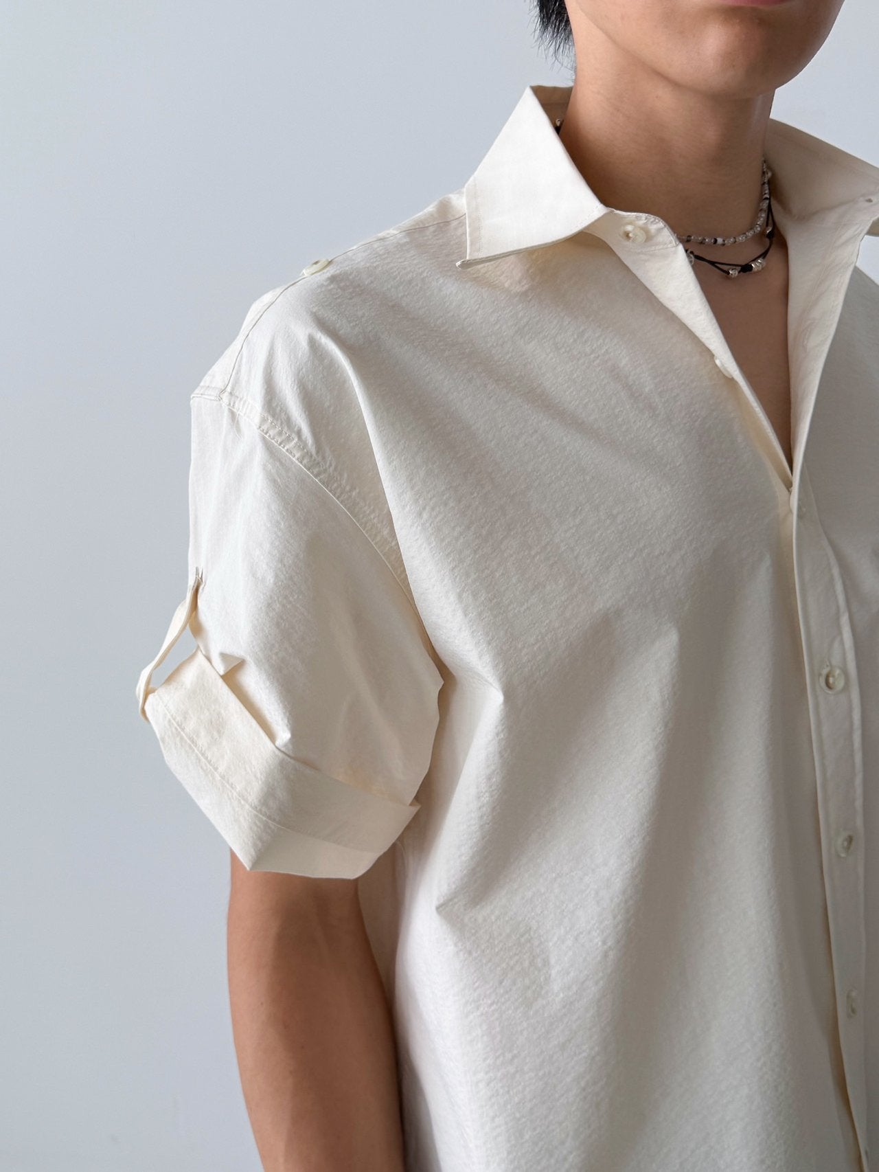 Pigment-Washed Nylon Shirt Jacket