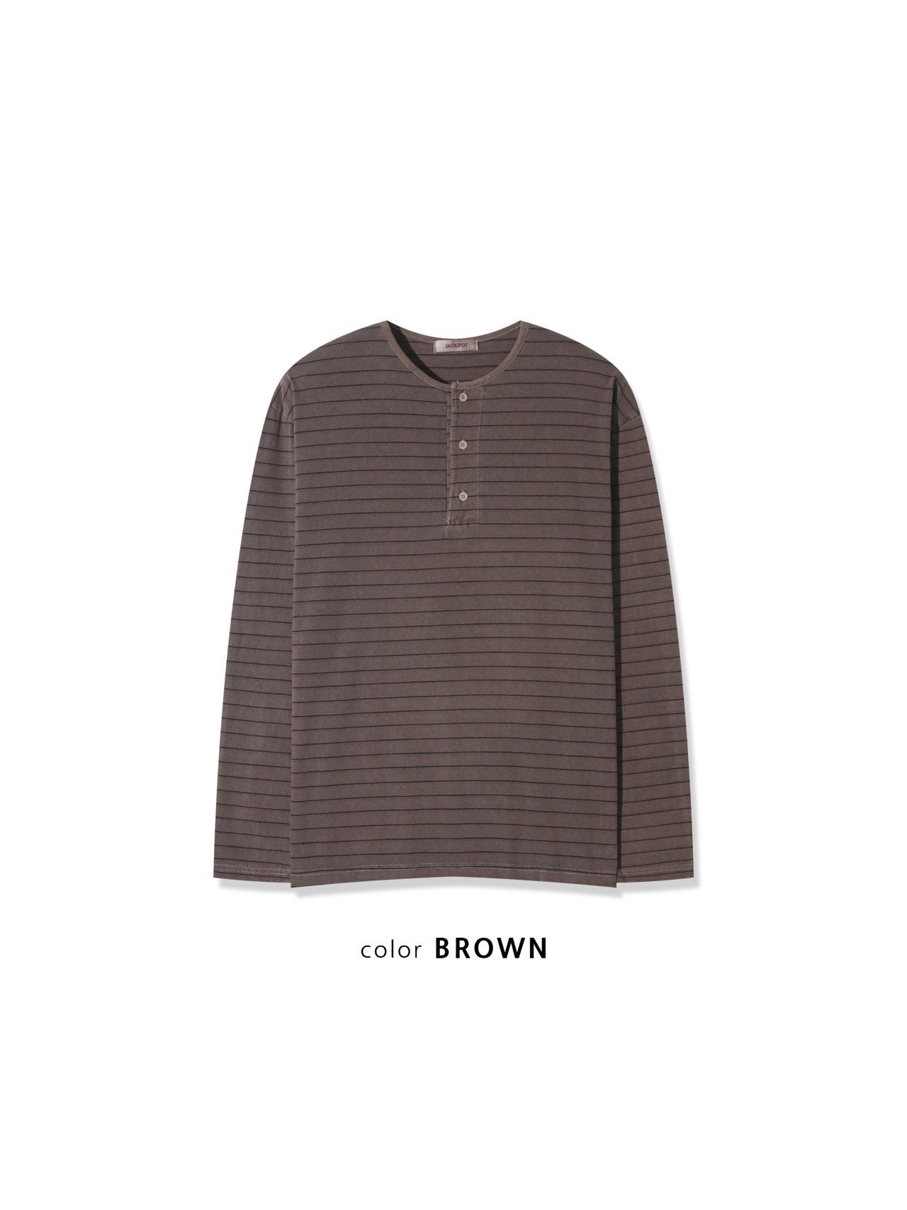 Pigment Stripe Henley Long Sleeve Tee