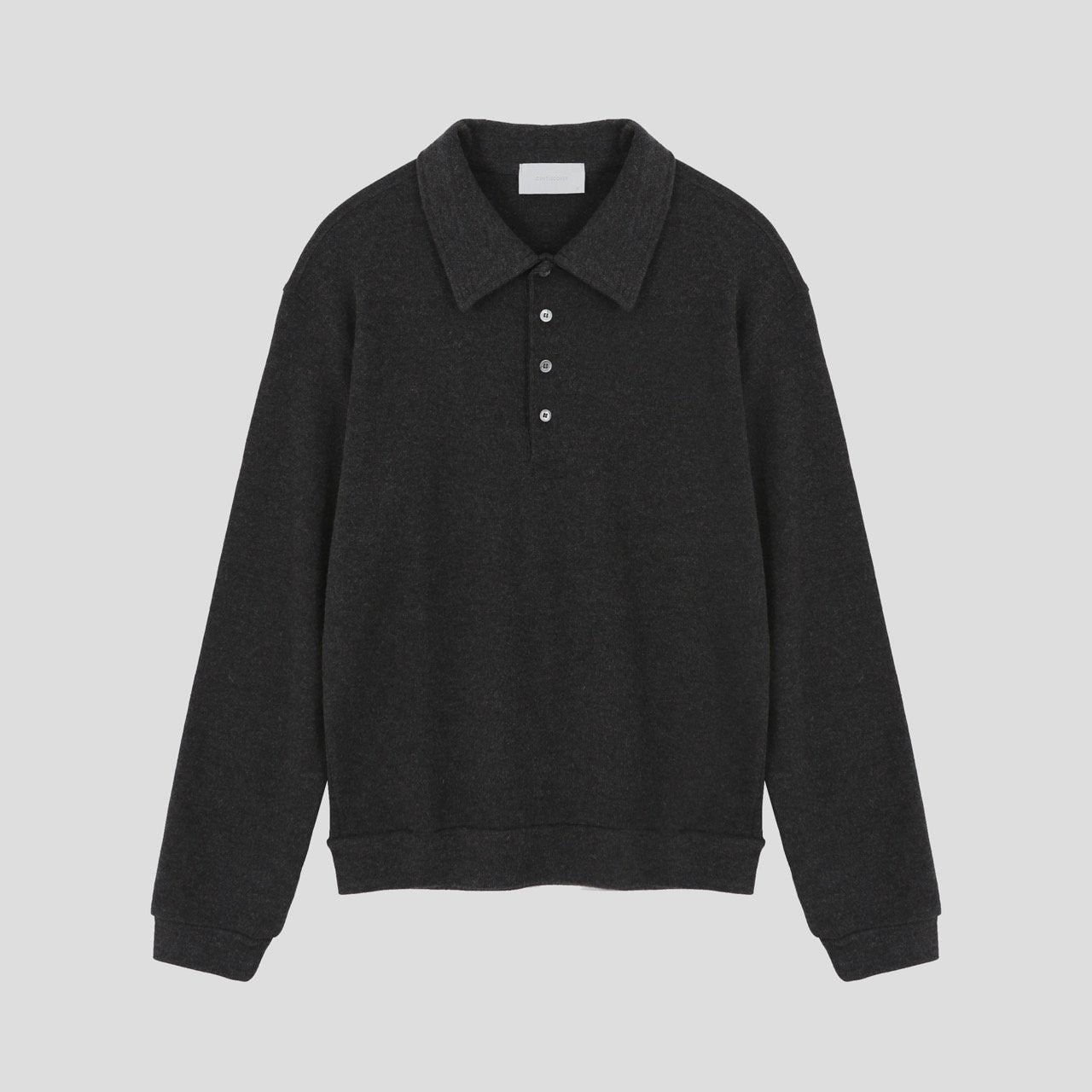 Angora Button-Collar Henley Knit Top
