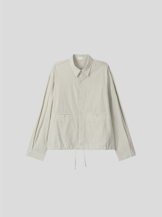 Check Drawcord Shirt Jacket