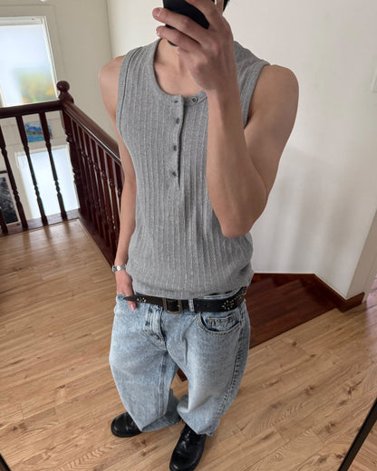 Compact Rib Henley Tank