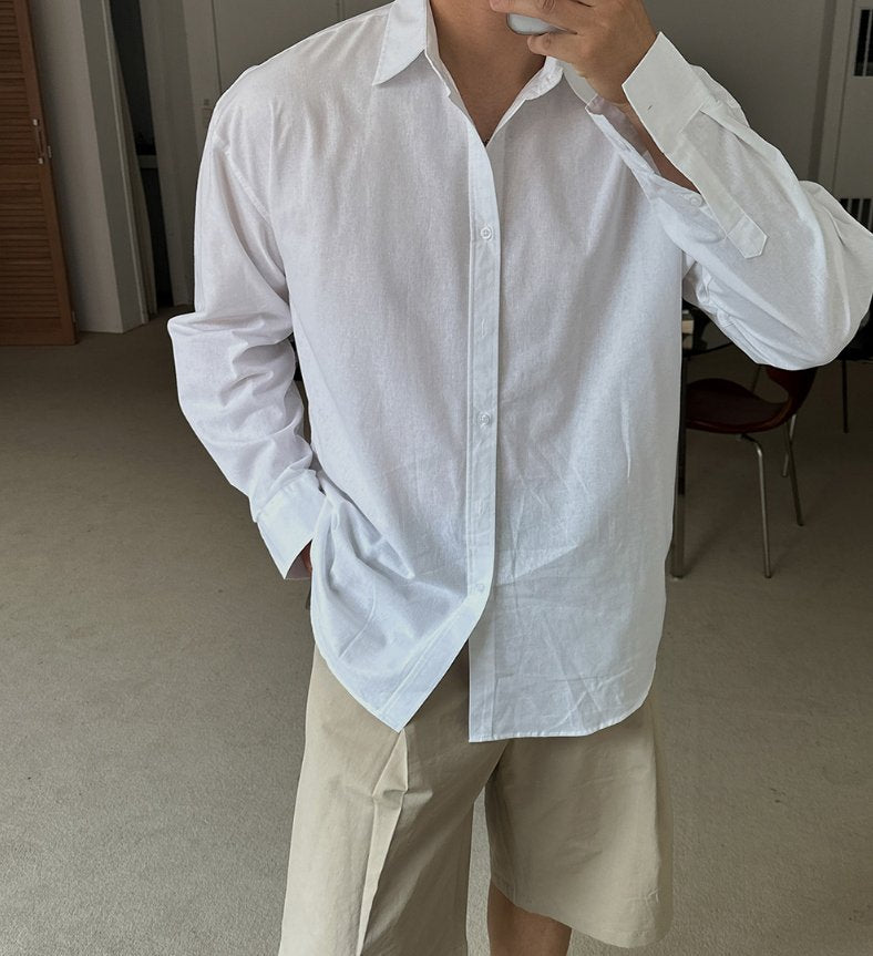 Linen Like Relaxed Shirt