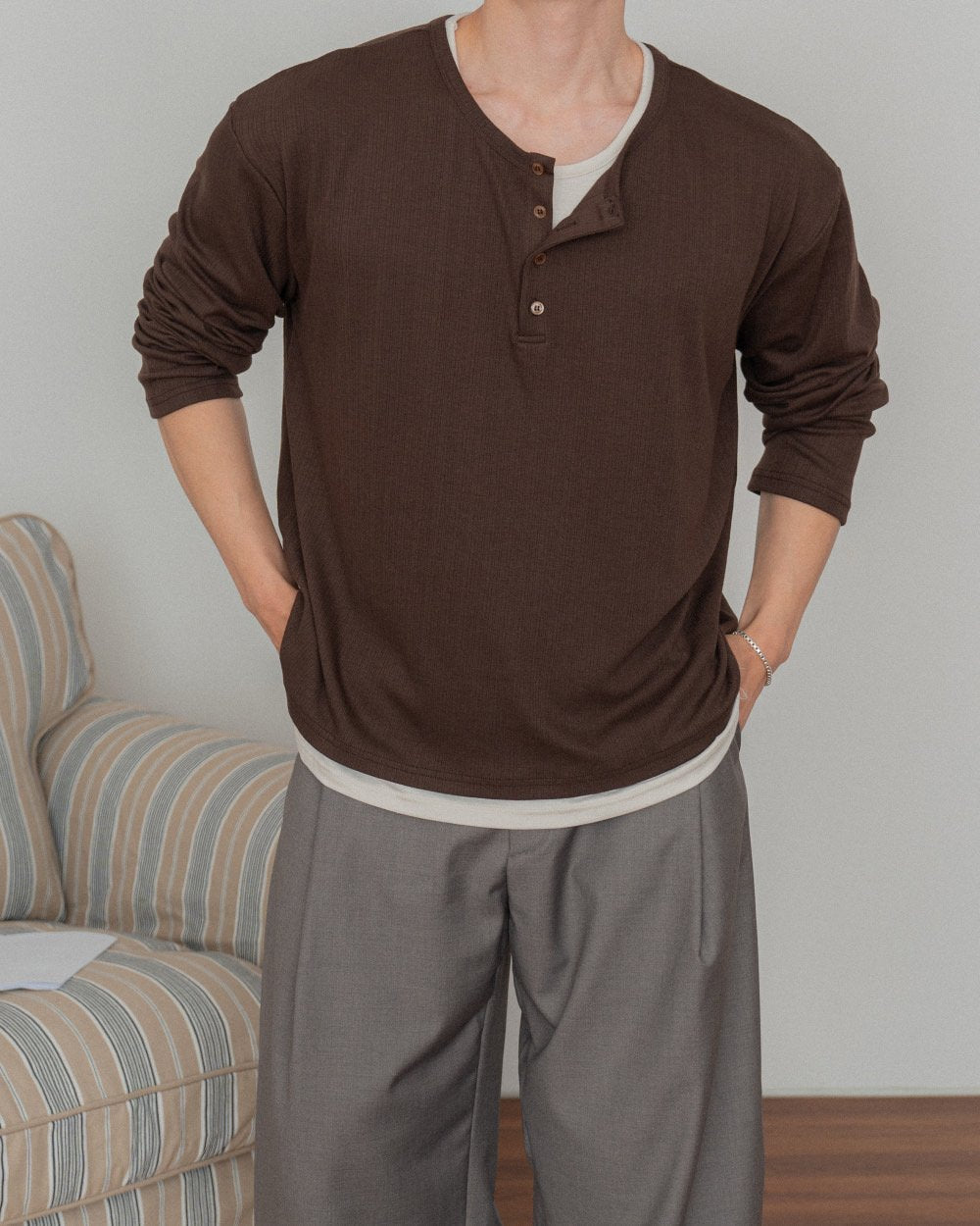 Phase Double Henley Layered Tee