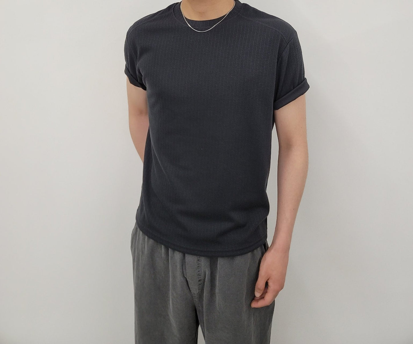 Shoulder Muscle Ribbed T-Shirt