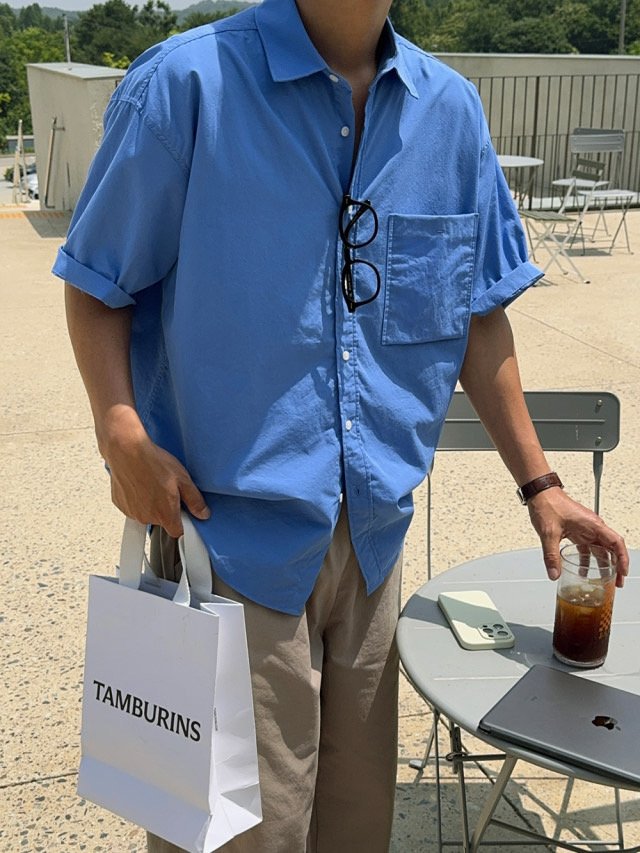 Pigment-Washed Nylon Shirt Jacket