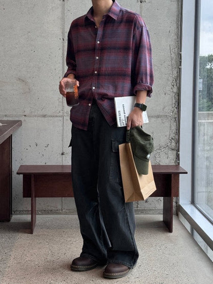 Pigment-Washed Nylon Shirt Jacket