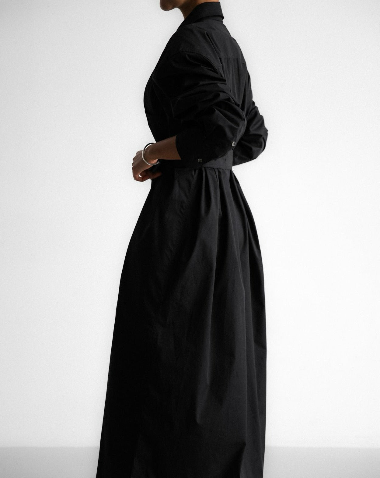 【PAPERMOON 페이퍼 문】SS / Trench Belted Detail Button Down Maxi Shirt Dress