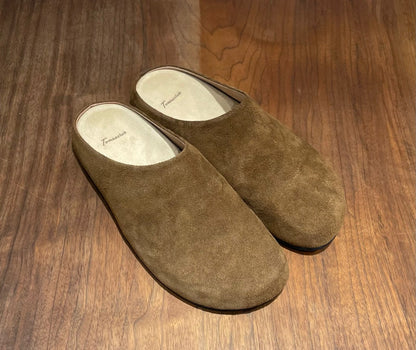 Italian Suede Leather Mule Sandals