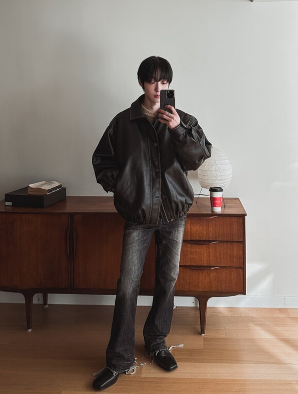 Dover Leather Padded Deck Jacket