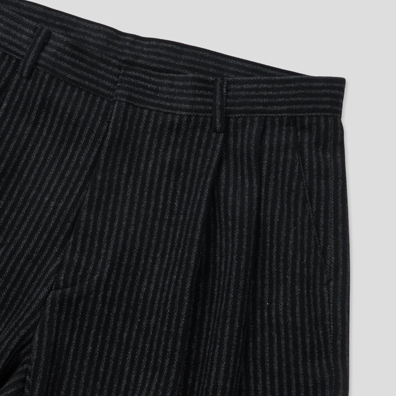 Winter Stripe Two-Tuck Wool Slacks