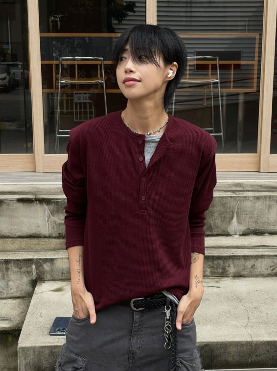 Layered Henry neck T-shirt – WooStore