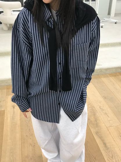 Pigment-Washed Nylon Shirt Jacket