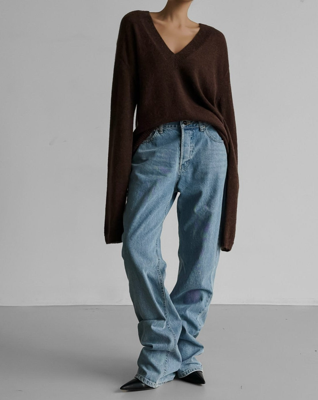 【즉납】【PAPERMOON 페이퍼 문】AW / Maxi Length Button Fly Boyfriend Jeans